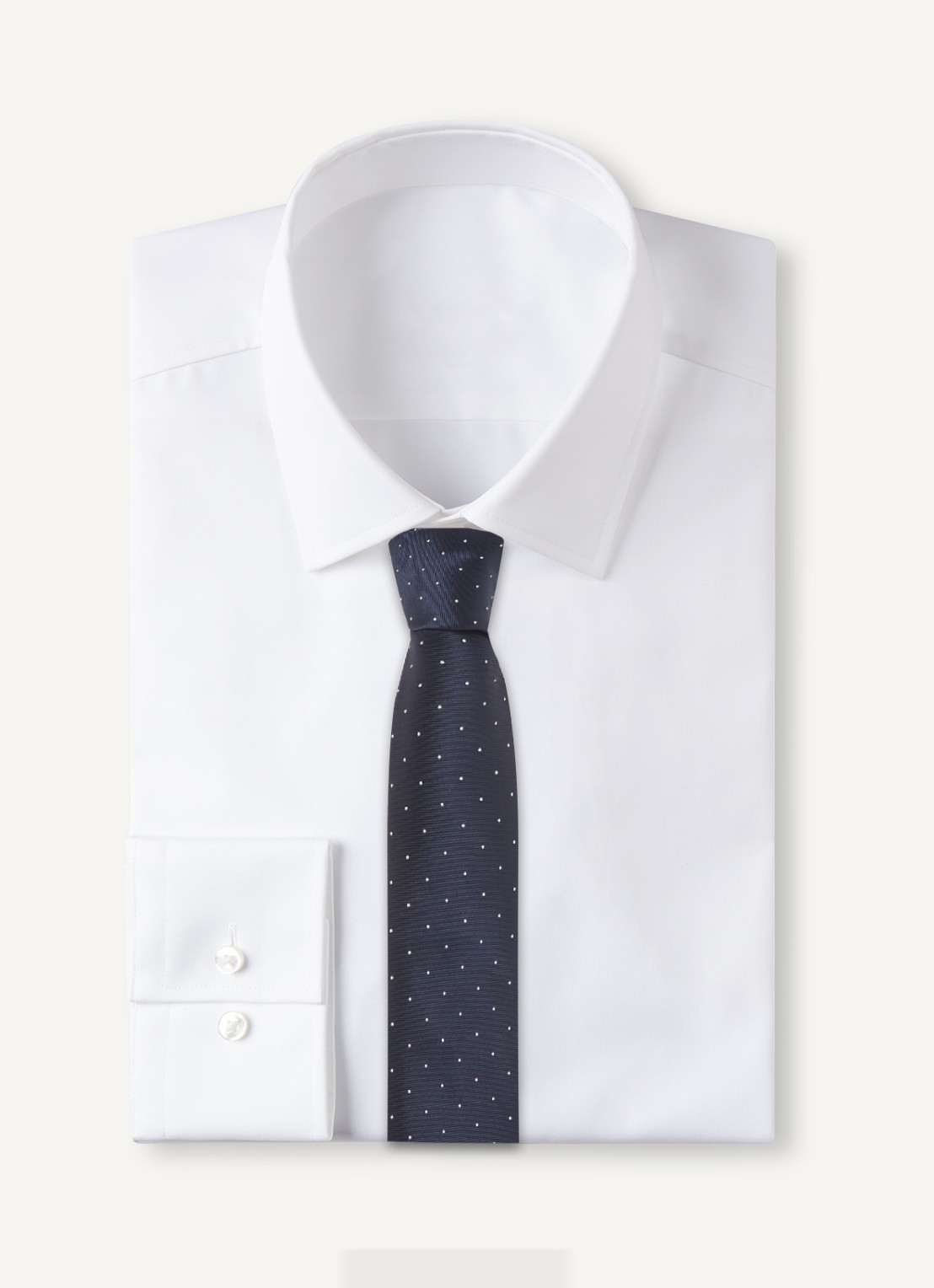 Reiss Liam stropdas in zijdeblend met stippenprint  - voorkant 2 donkerblauw