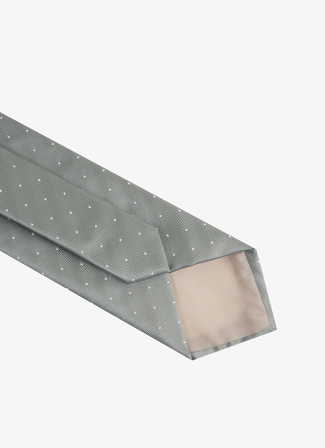 Reiss Liam stropdas in zijdeblend met stippenprint  - detail olijfgroen