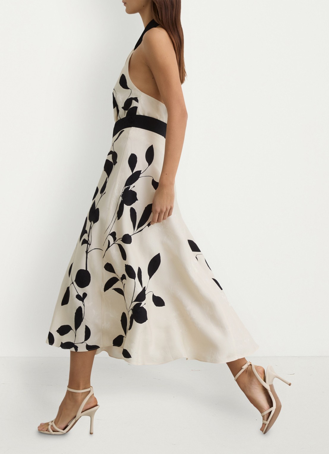 Reiss Libby midi jurk met bloemenprint - detail 6 ivoor