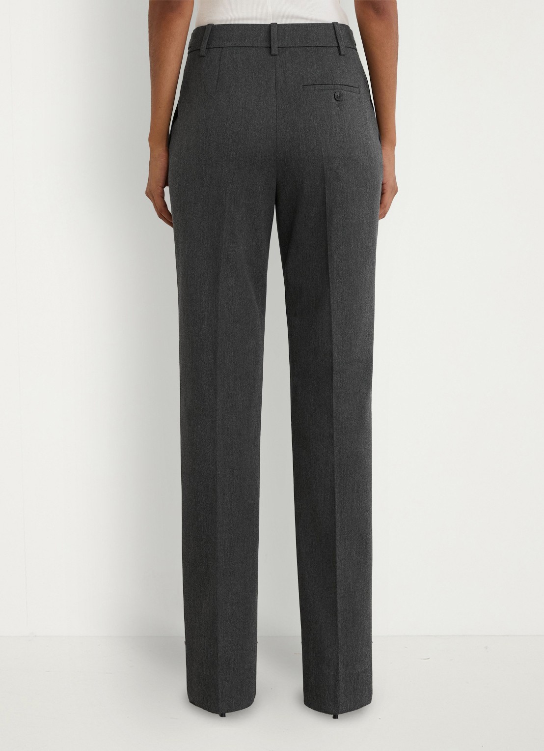 Reiss Lina high waist straight fit pantalon met persplooi - achterkant 7 grijs