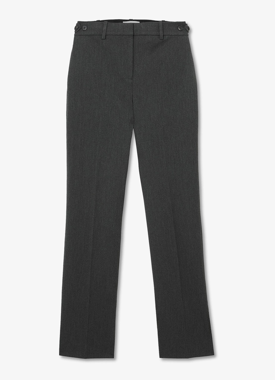 Reiss Lina high waist straight fit pantalon met persplooi - voorkant grijs