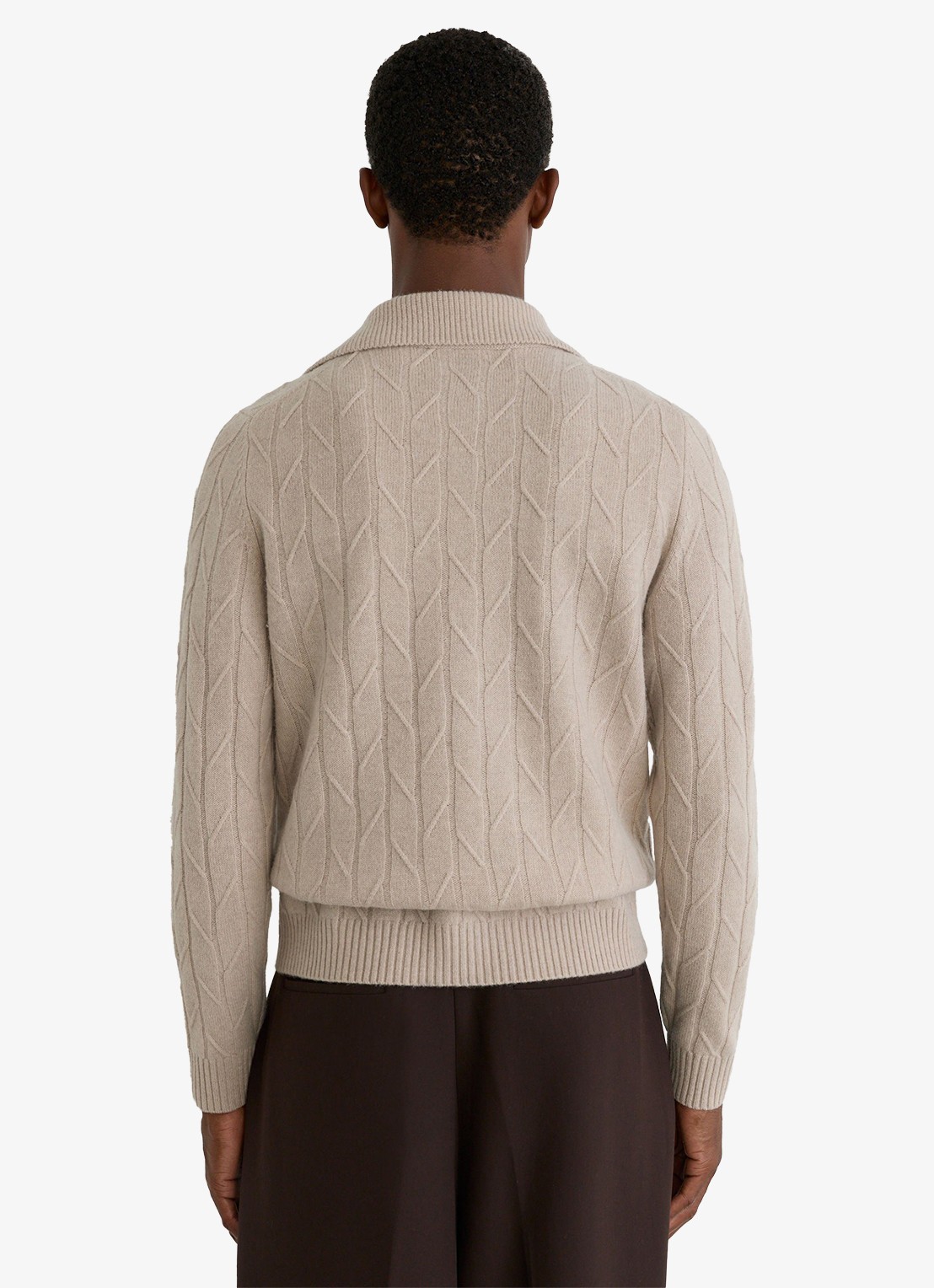 Reiss Littleton ribgebreide trui van wol - achterkant 7 oatmeal / beige