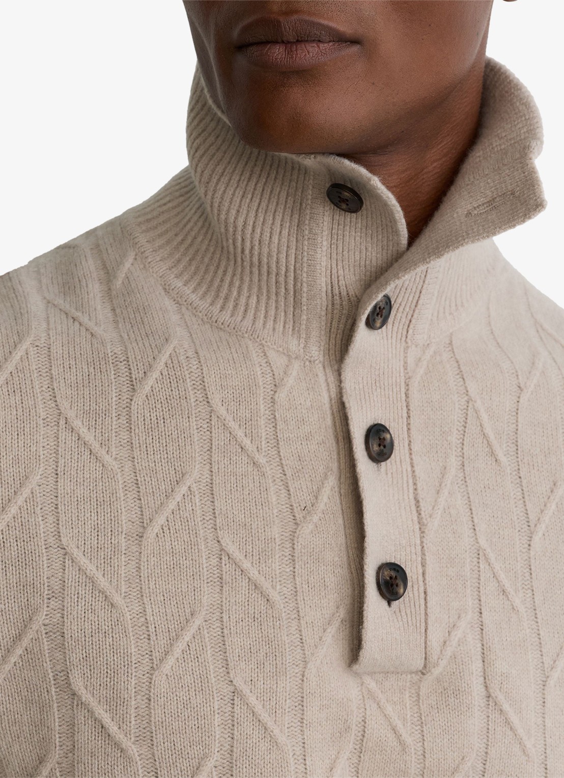 Reiss Littleton ribgebreide trui van wol - detail 2 oatmeal / beige