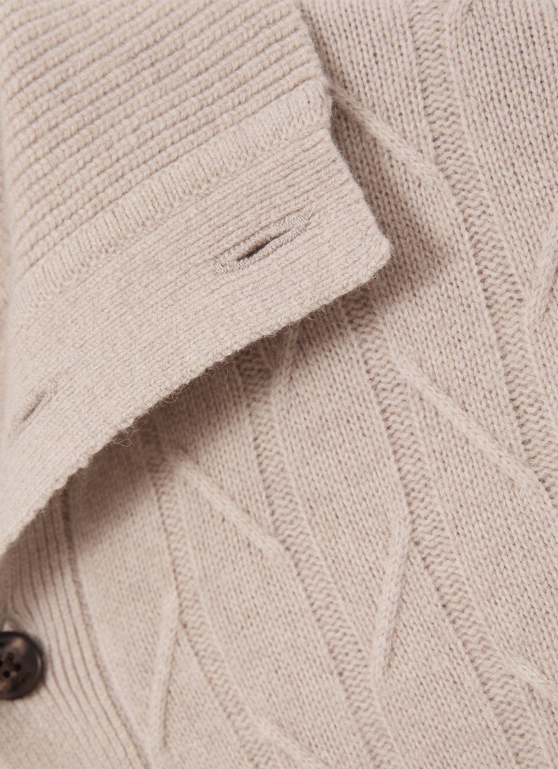Reiss Littleton ribgebreide trui van wol - detail 4 oatmeal / beige