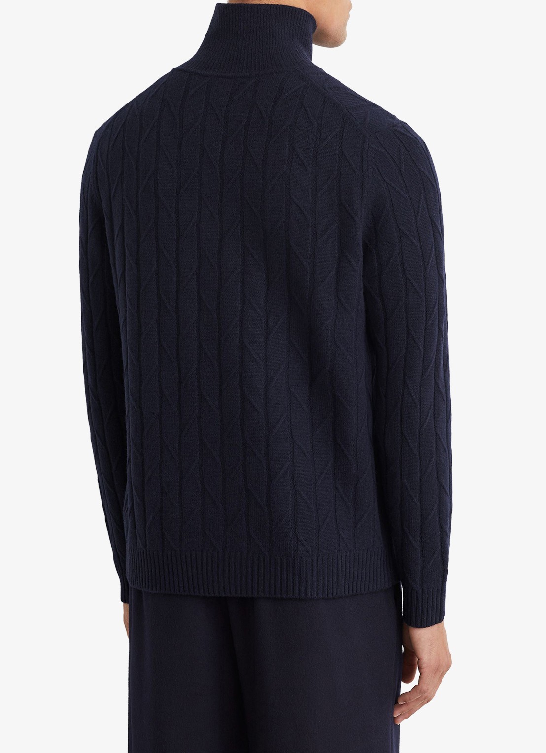 Reiss Littleton ribgebreide trui van wol - achterkant navy / blauw