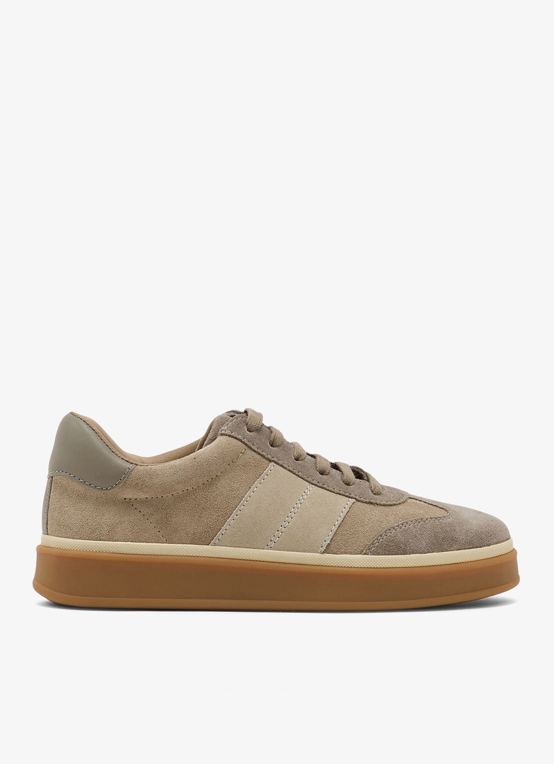 Reiss Lizzie sneaker van suède - voorkant 6 taupe