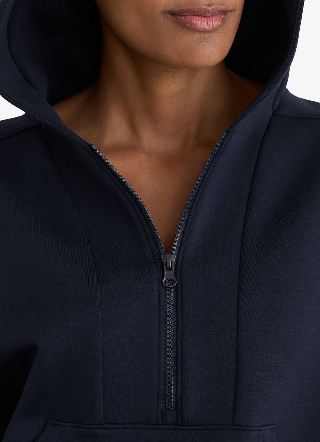 Reiss Lockie hoodie met halve rits - detail 5 blauw