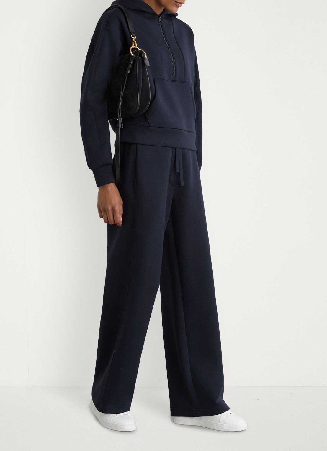 Reiss Lockie hoodie met halve rits - voorkant 2 blauw