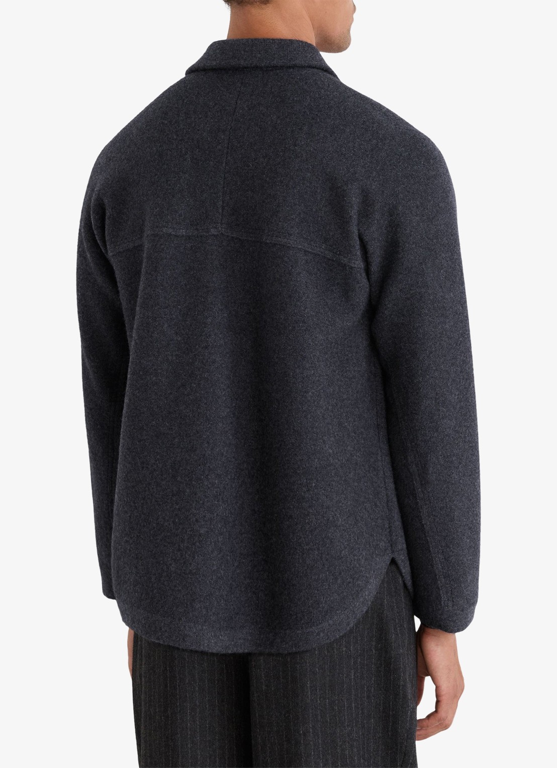 Reiss Lockwood overshirt van wol - achterkant 7 donkergrijs