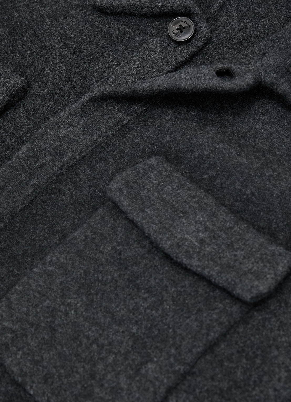 Reiss Lockwood overshirt van wol - detail 4 donkergrijs
