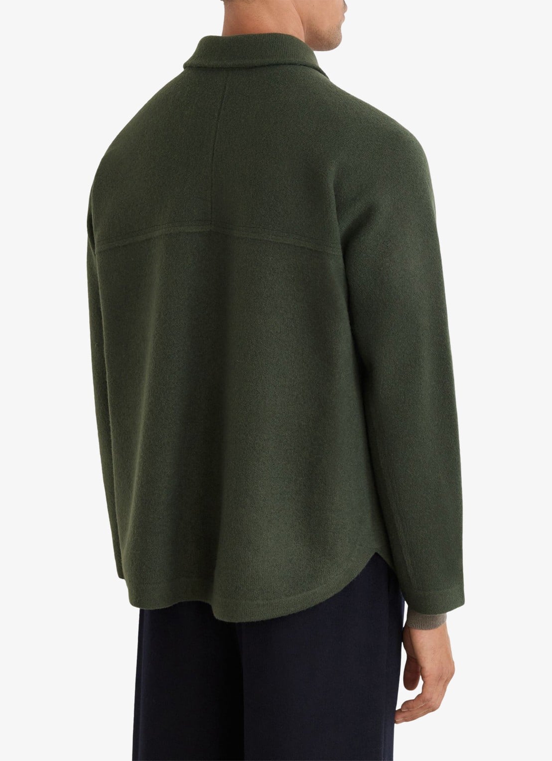 Reiss Lockwood overshirt van wol - achterkant donkergroen