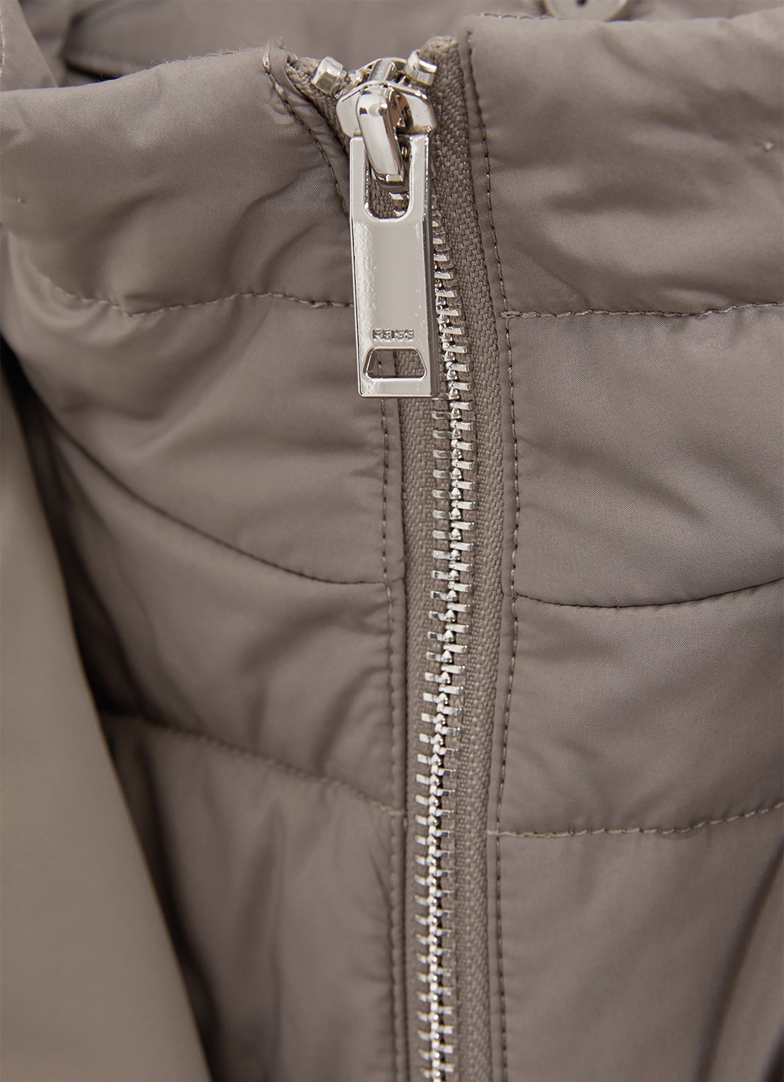 Reiss Logan jack met uitneembare voering - detail 5 donkerbeige