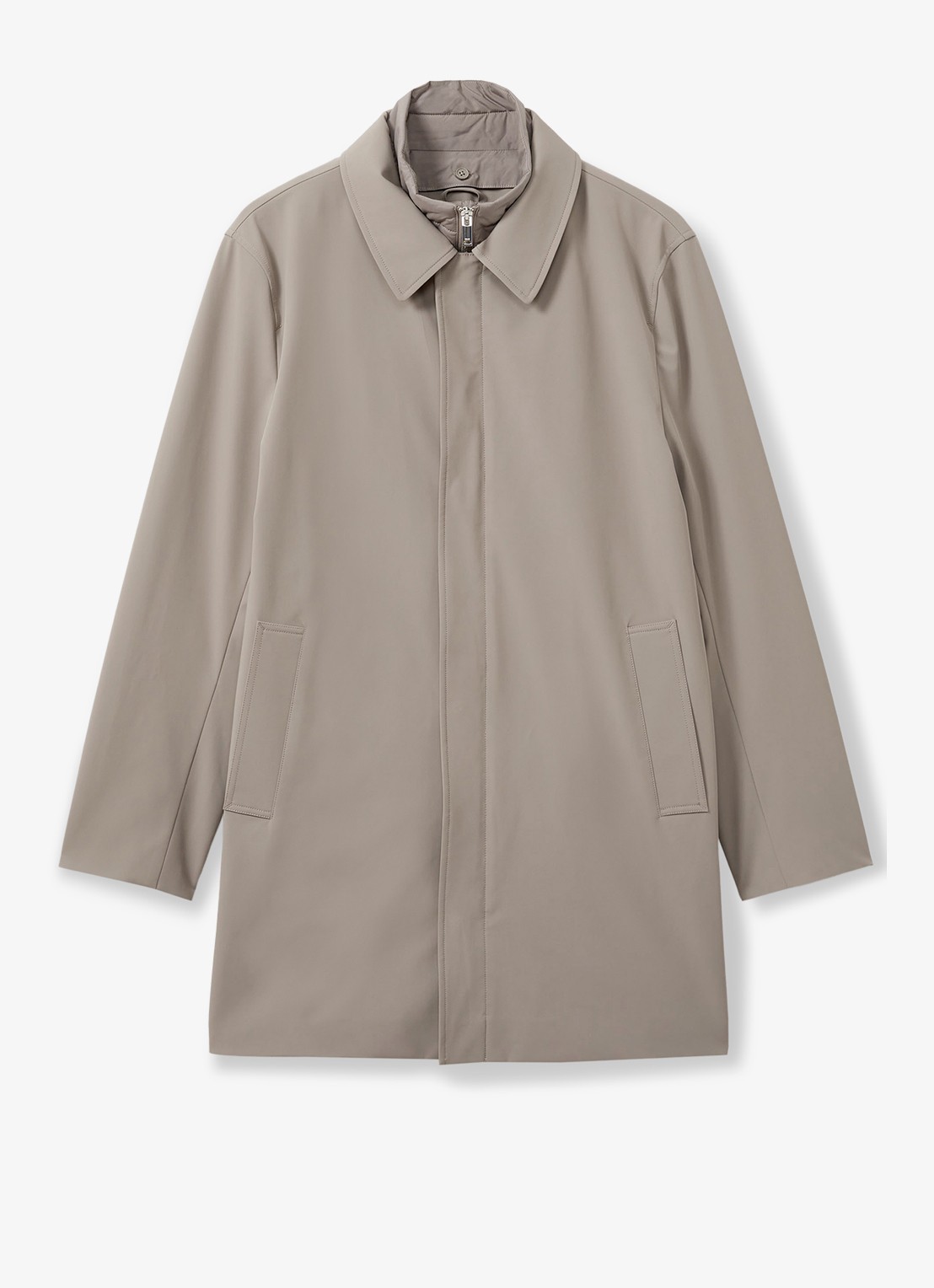 Reiss Logan jack met uitneembare voering - voorkant donkerbeige