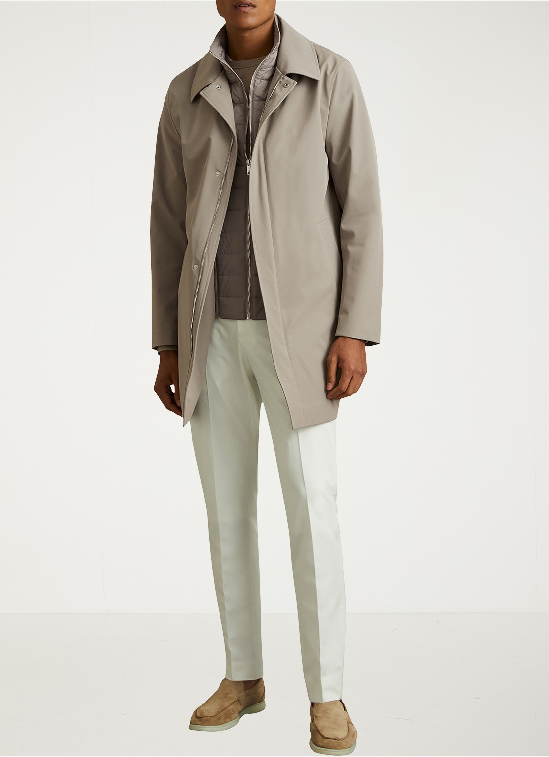 Reiss Logan jack met uitneembare voering - voorkant 2 donkerbeige