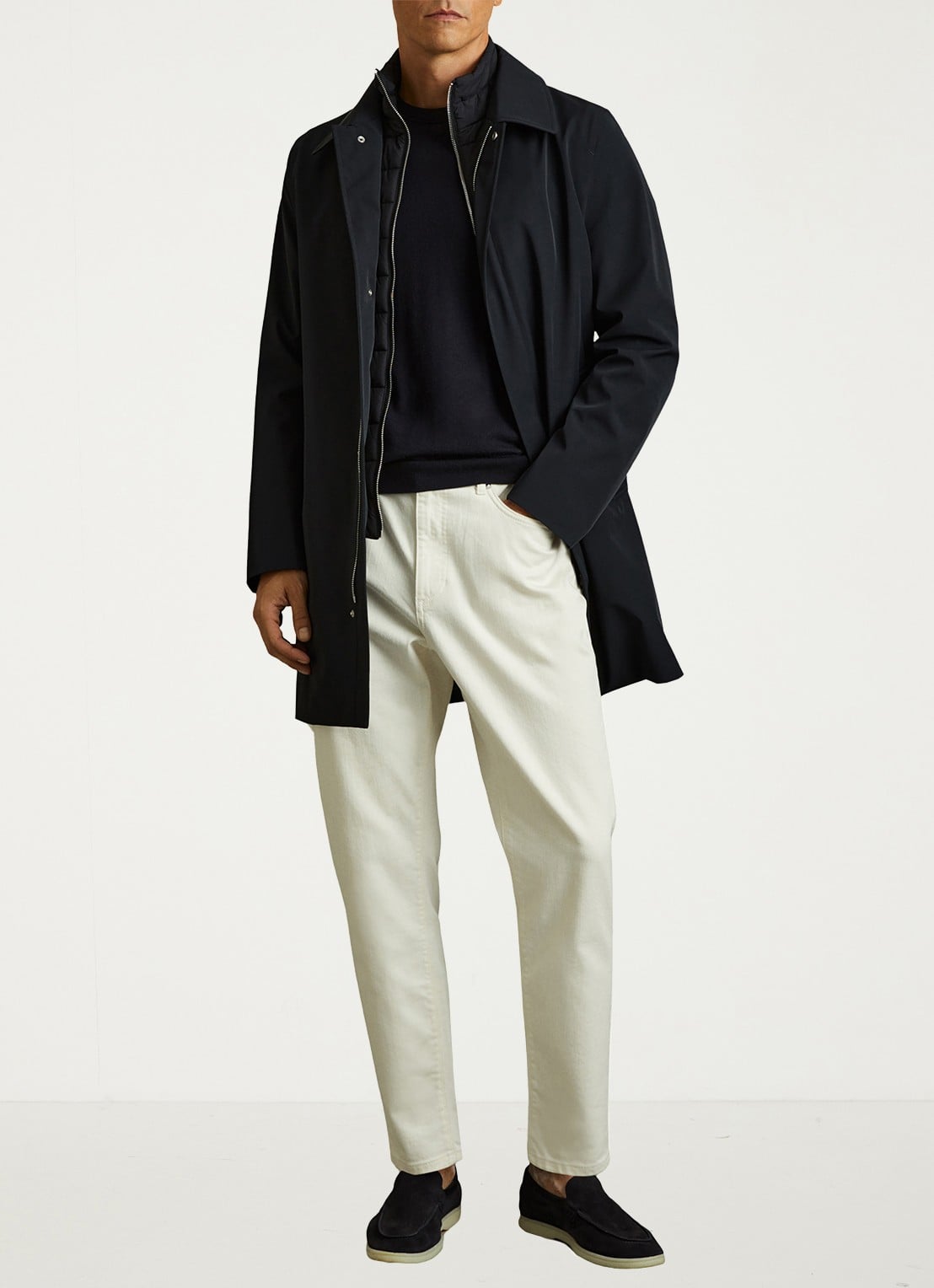 Reiss Logan jack met uitneembare voering - voorkant 3 donkerblauw