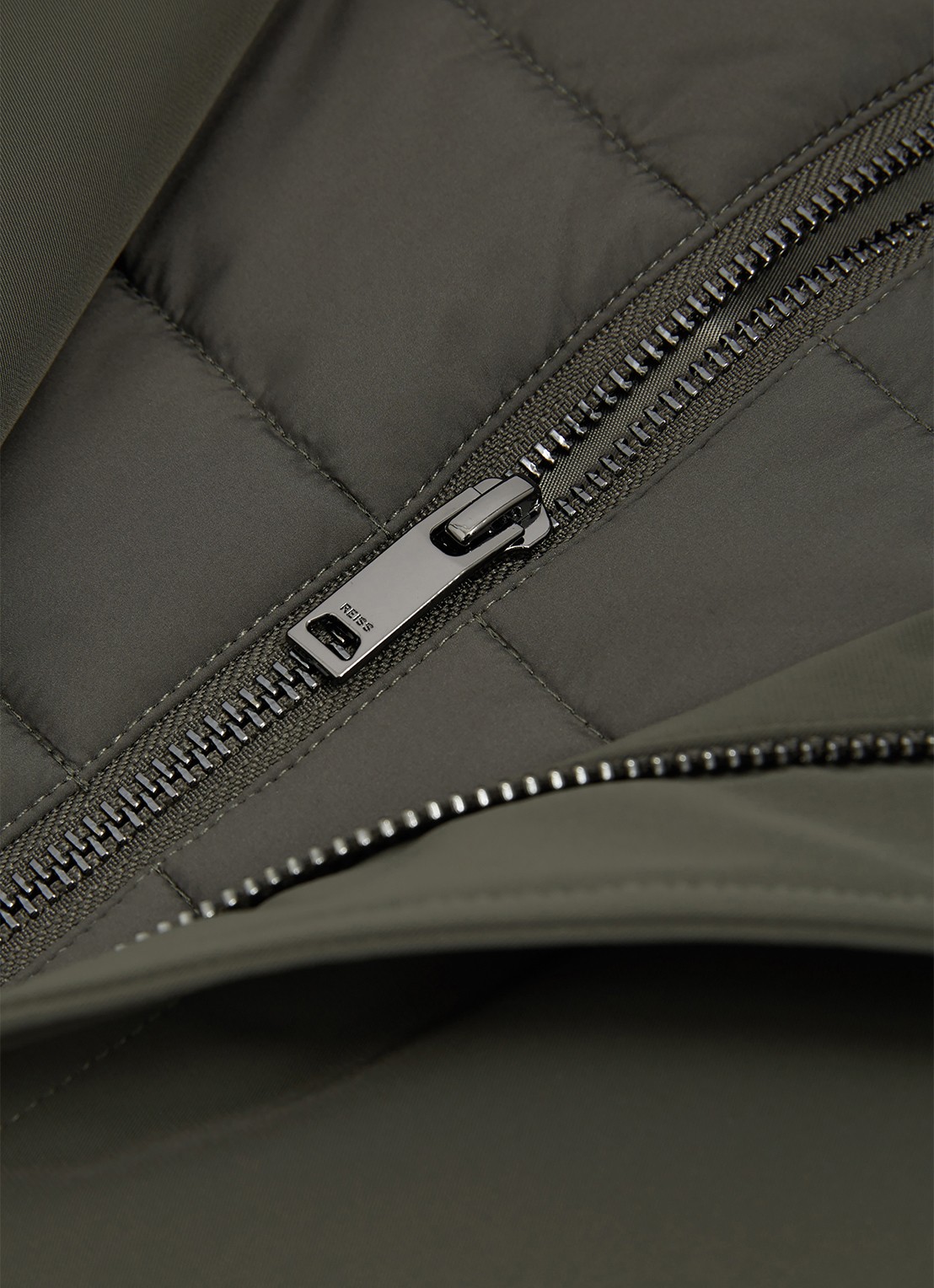 Reiss Logan jack met uitneembare voering - detail 2 donkergroen