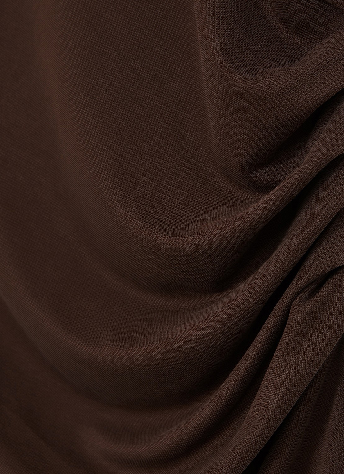 Reiss Lola midi jurk met plooidetail - detail 5 donkerbruin