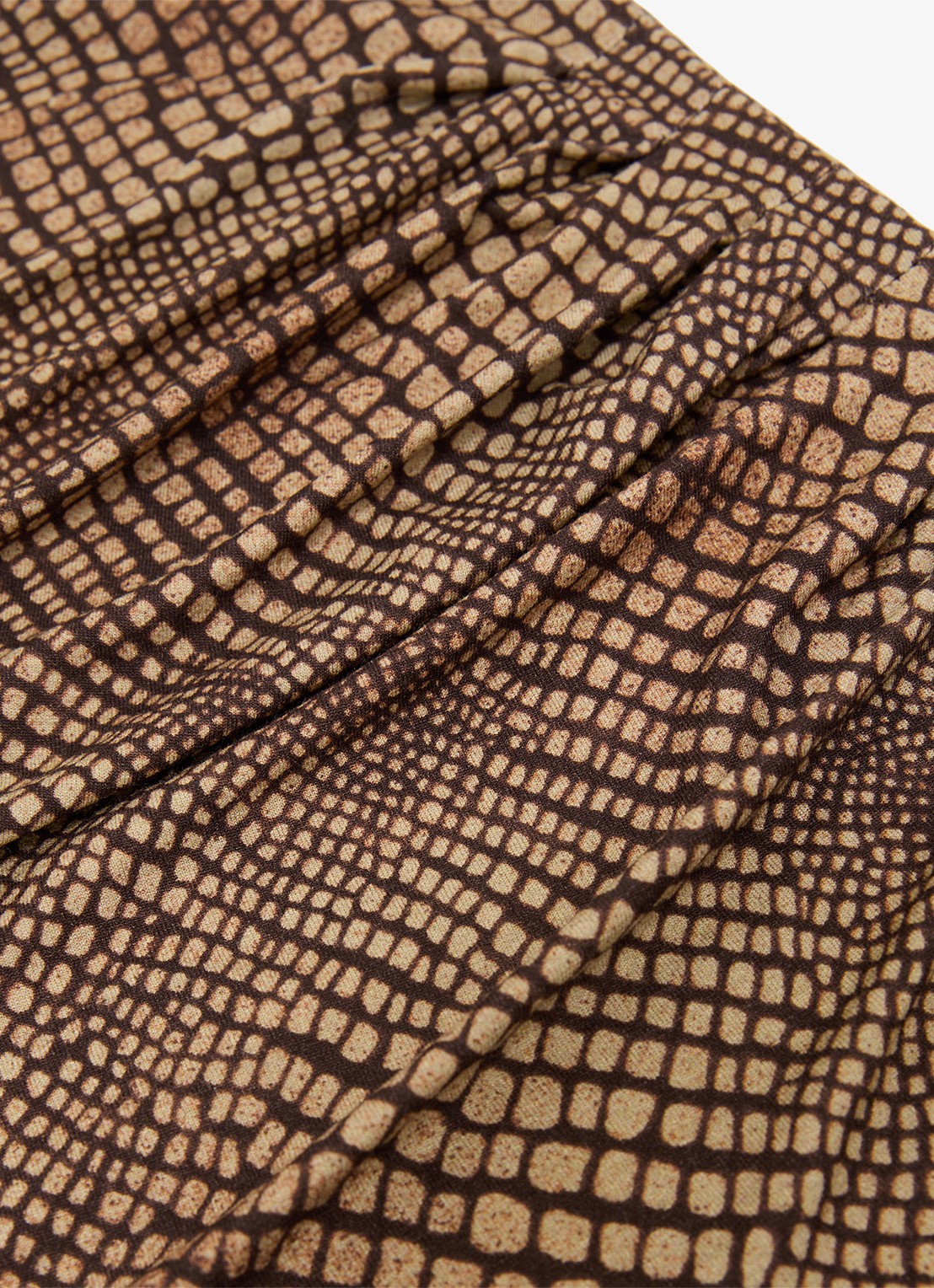 Reiss Lola midi jurk met slangenprint en split - detail 5 bruin