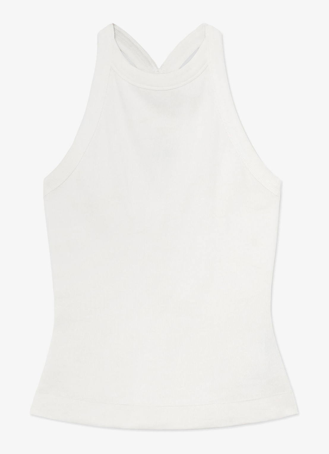 Reiss Lolana tanktop met ribstructuur - voorkant wit