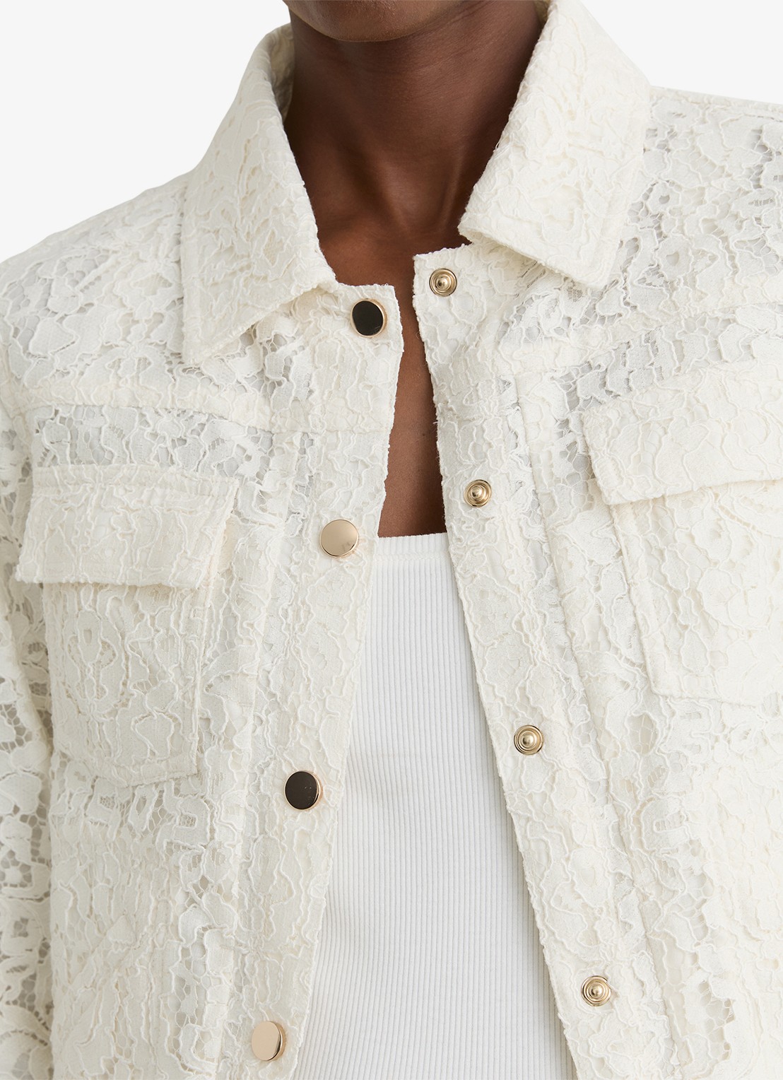 Reiss Lori jack met kant - detail 3 wit
