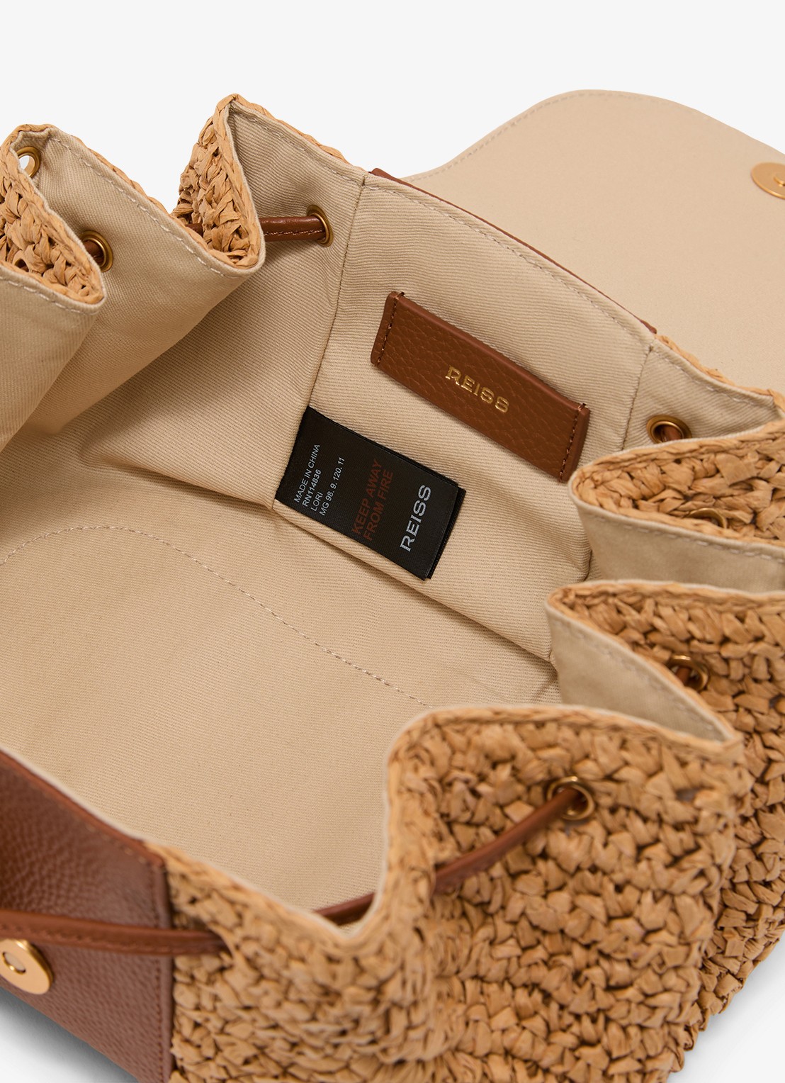 Reiss Lori schoudertas met details van leer - detail 3 bruin