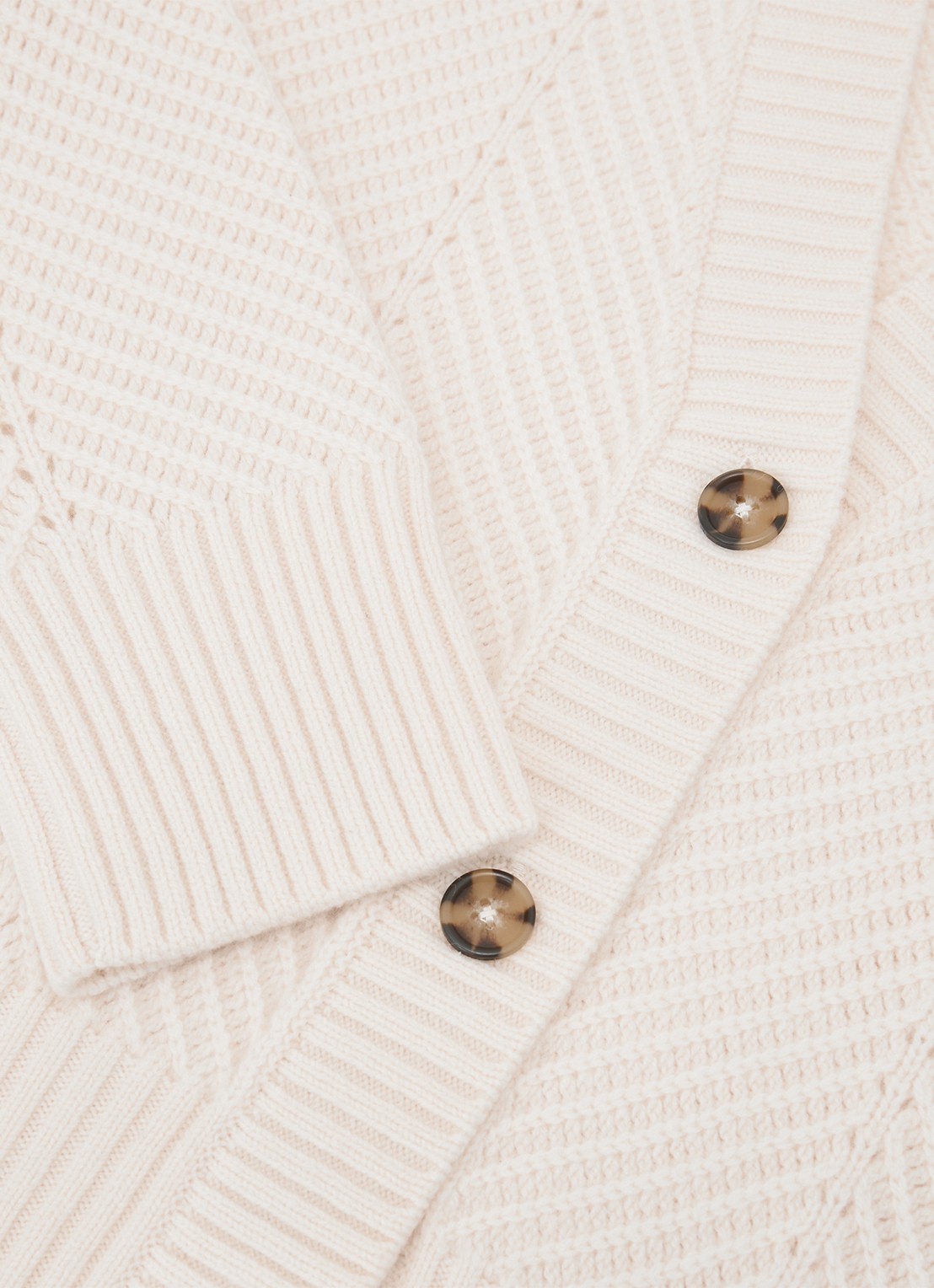 Reiss Lottie grofgebreid vest in kasjmierblend met structuur - detail 6 beige