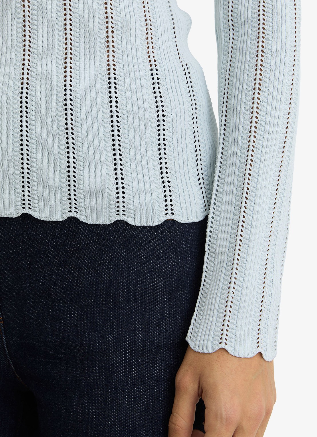 Reiss Loui ribgebreide trui met streepprint  - detail 6 blauw