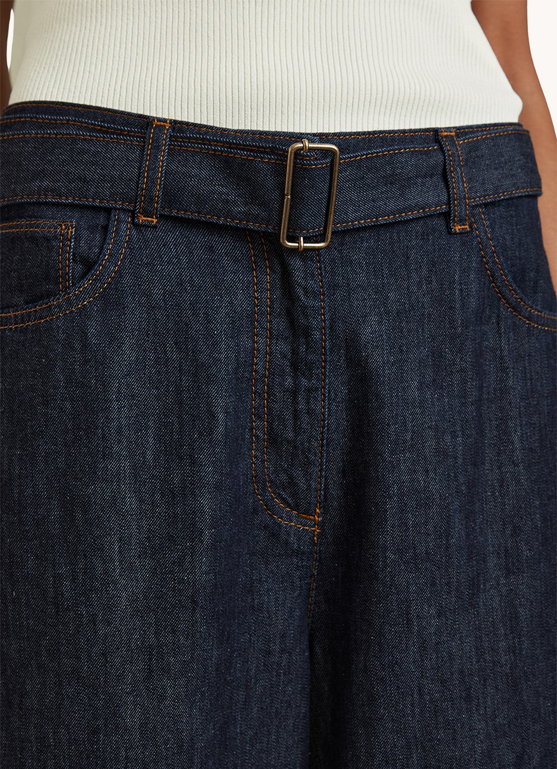 Reiss Luca high waist wide leg jeans met ceintuur - detail 5 indigo