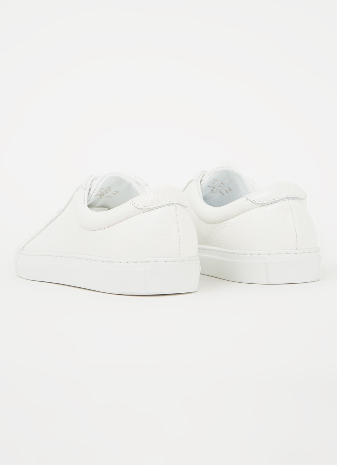 Reiss Luca Tumbled sneaker van leer - detail 3 white / wit