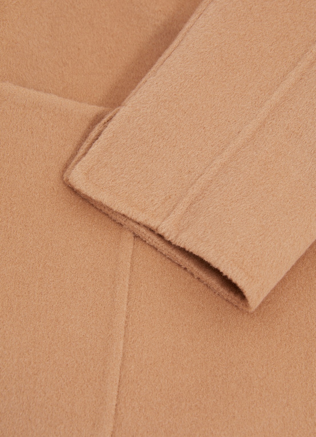Reiss Lucia double-breasted mantel in wolblend met strikceintuur - detail 5 camel