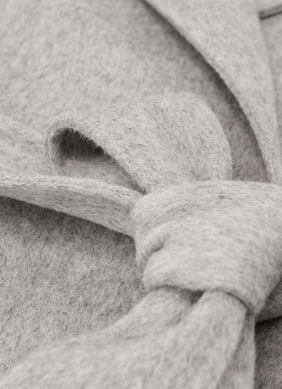 Reiss Lucia double-breasted mantel in wolblend met strikceintuur - detail 4 grijs