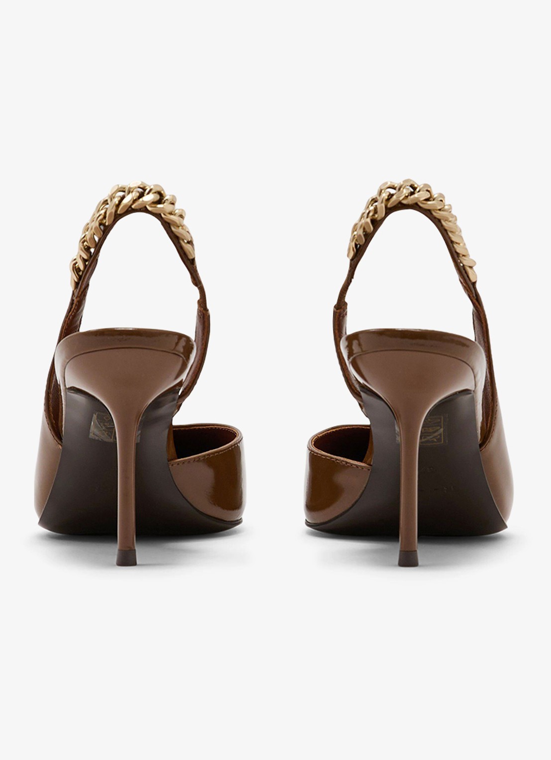 Reiss Lucia sandalette van leer - achterkant 5 camel