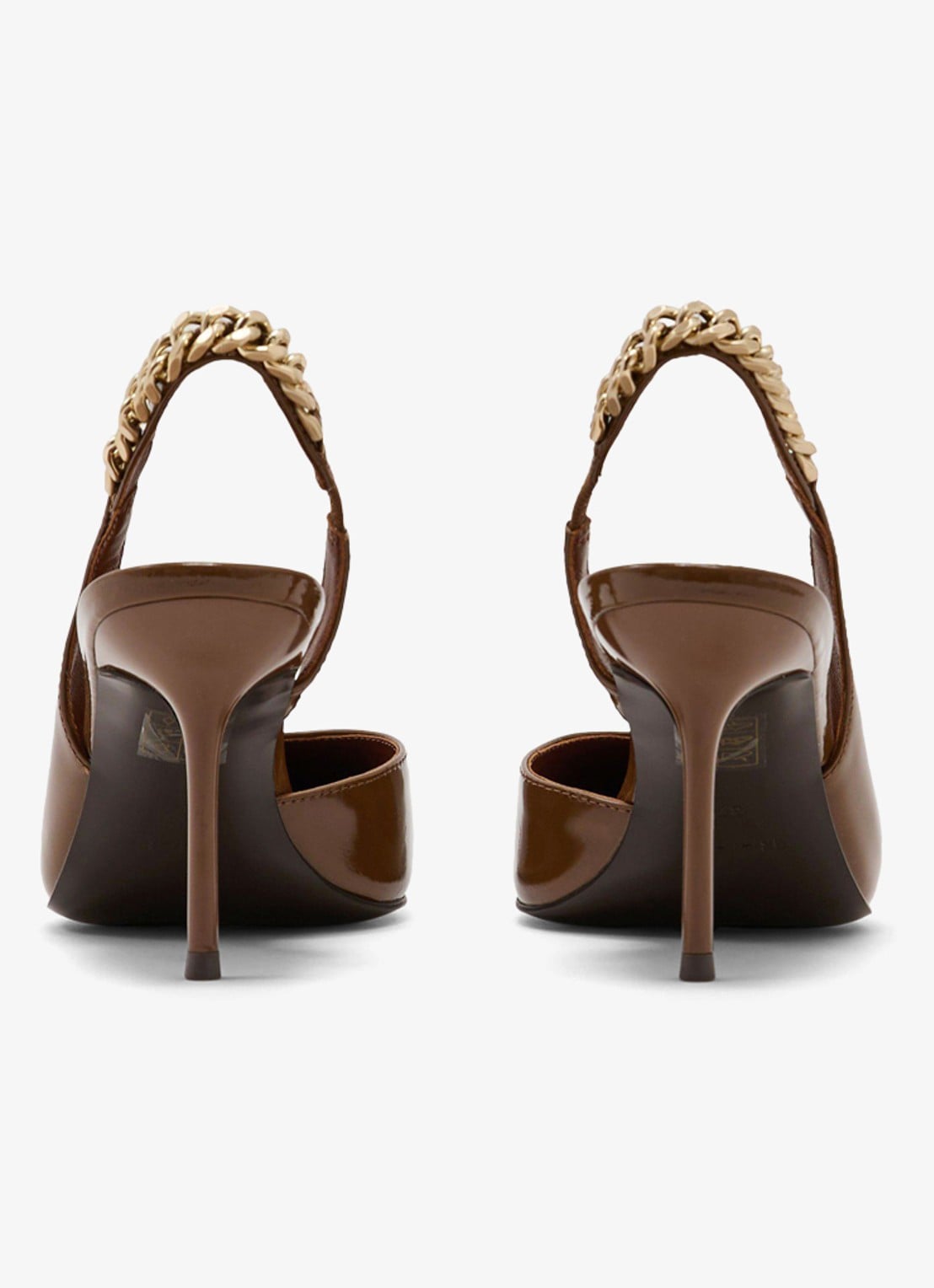 Reiss Lucia sandalette van leer - achterkant 6 camel