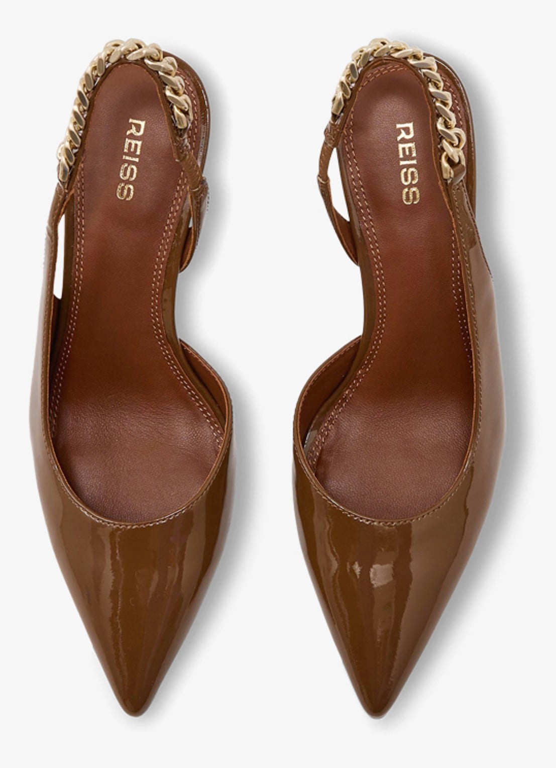 Reiss Lucia sandalette van leer - detail 2 camel