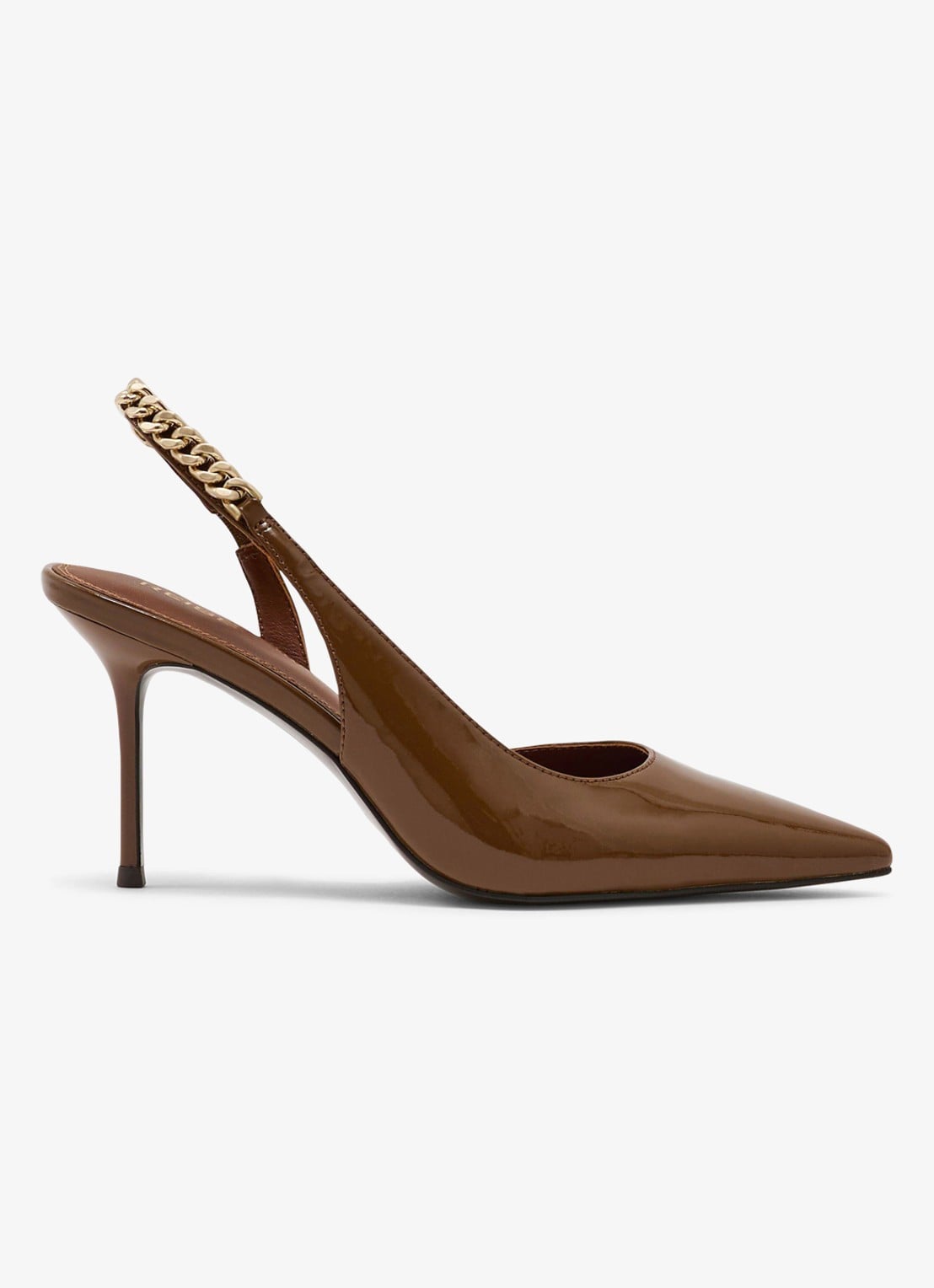 Reiss Lucia sandalette van leer - voorkant 4 camel