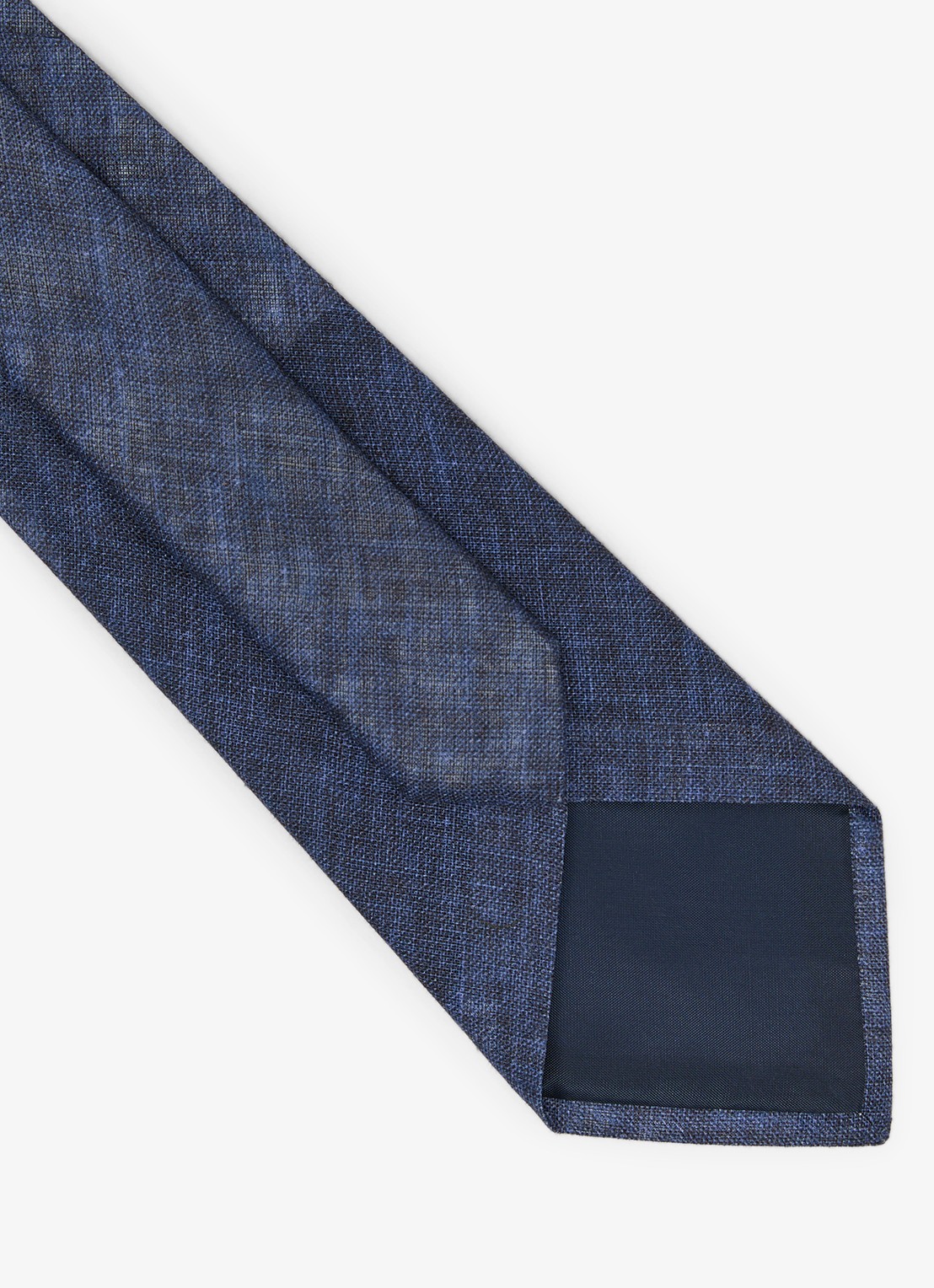 Reiss Luciano stropdas van linnen  - detail 2 navy / blauw