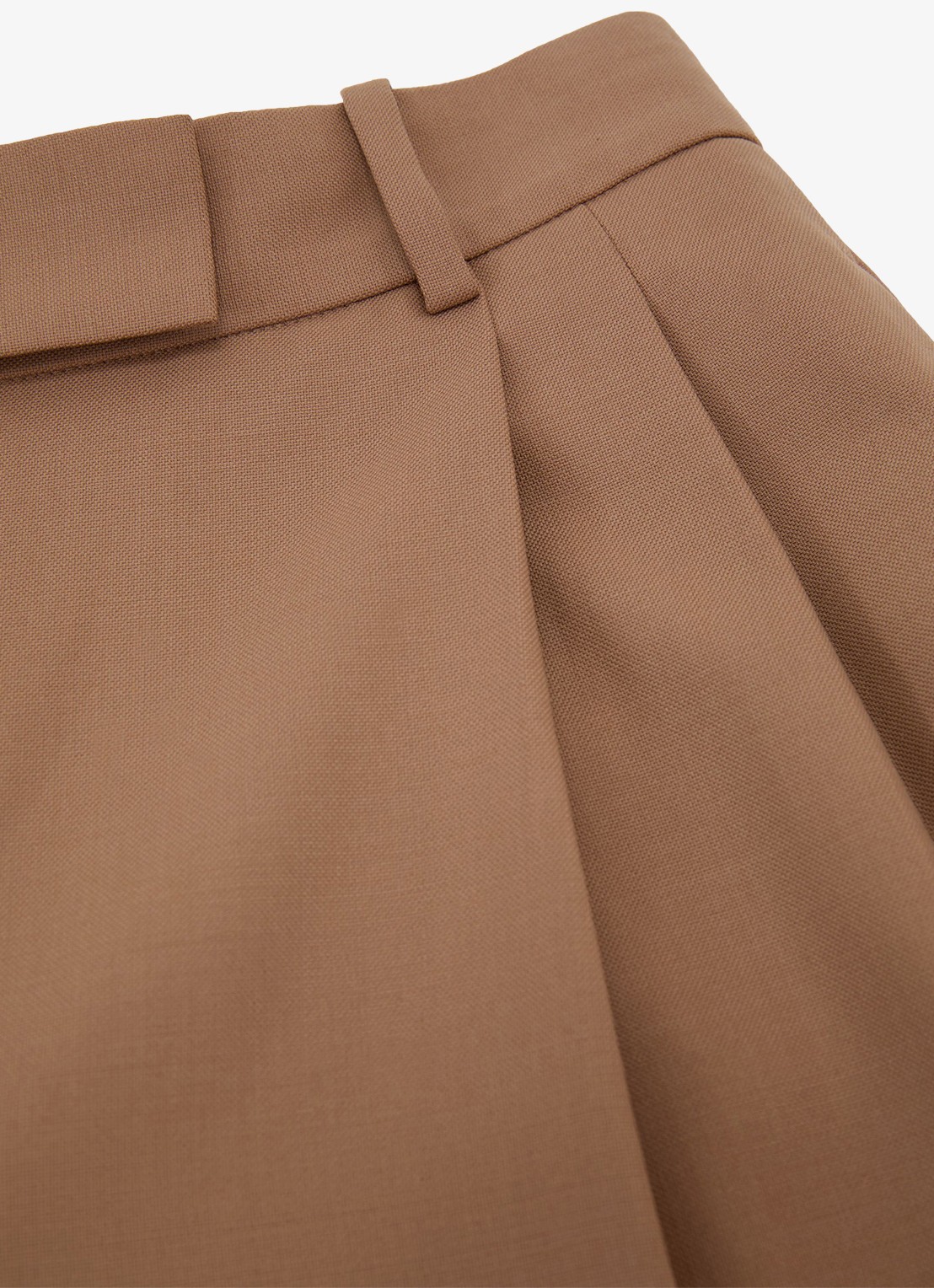 Reiss LUNA high waist wide fit pantalon in wolblend - detail 6 camel