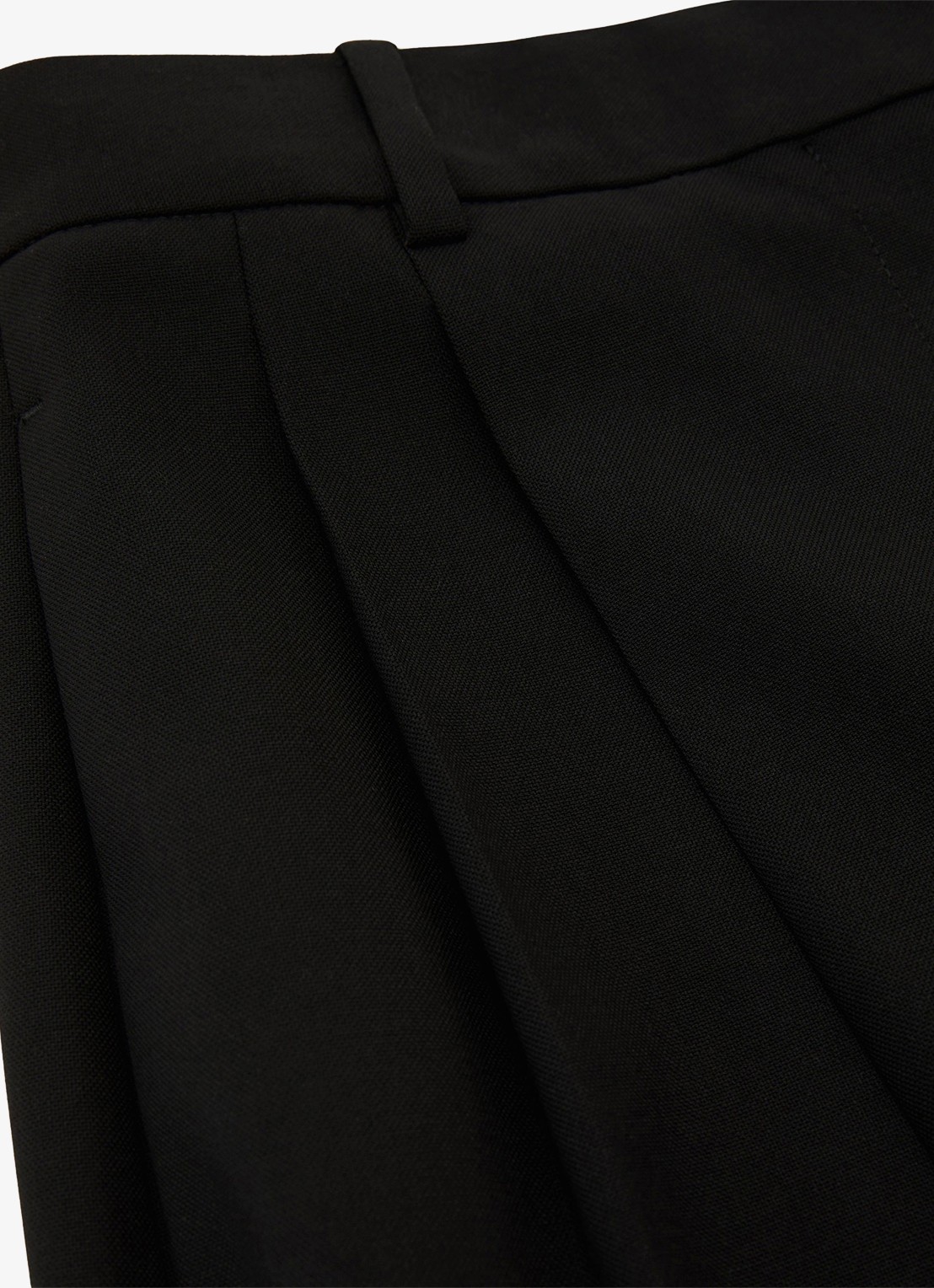 Reiss LUNA high waist wide fit pantalon in wolblend - detail 4 zwart