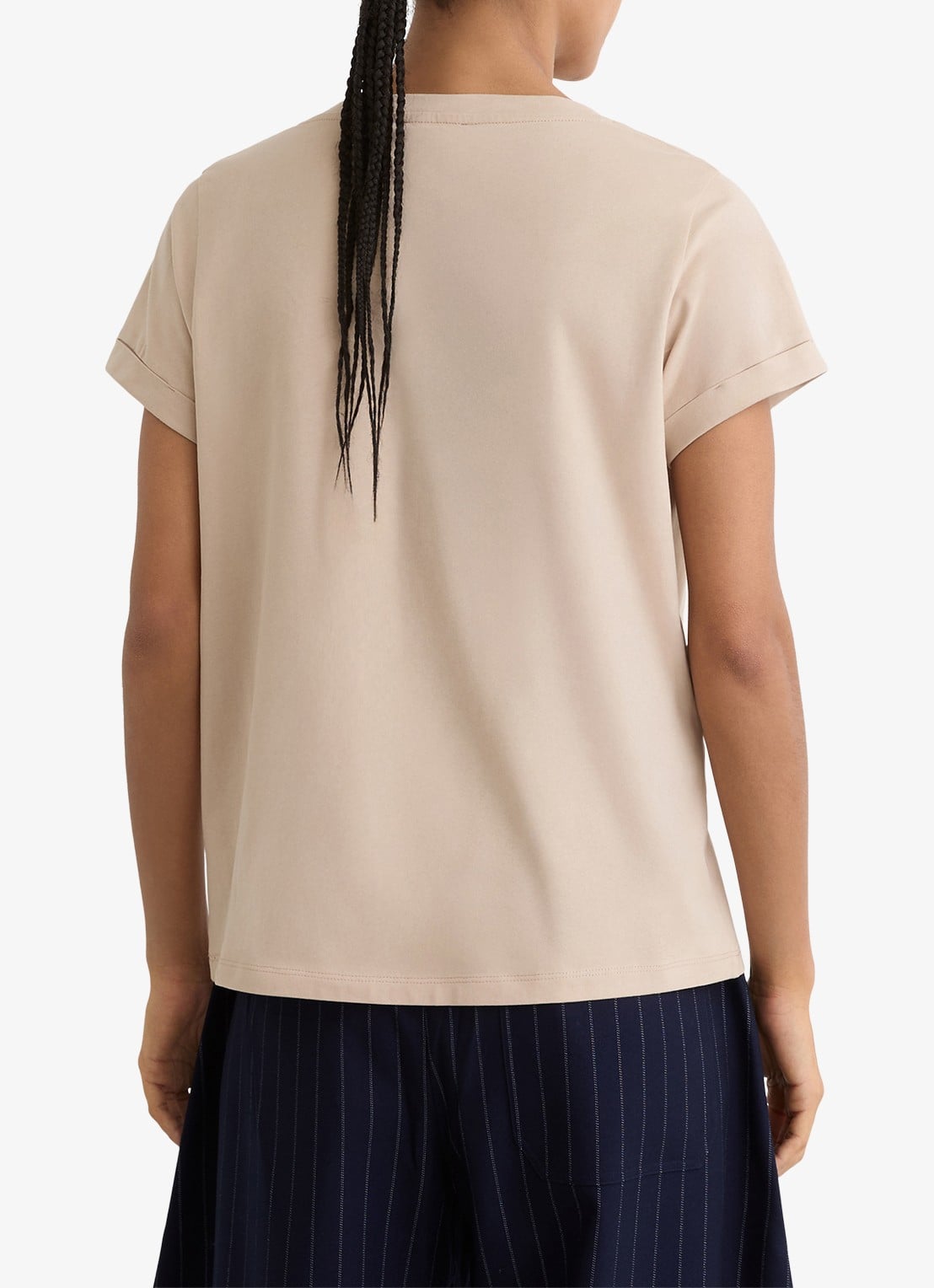 Reiss Luna T-shirt met V-hals  - achterkant 6 camel