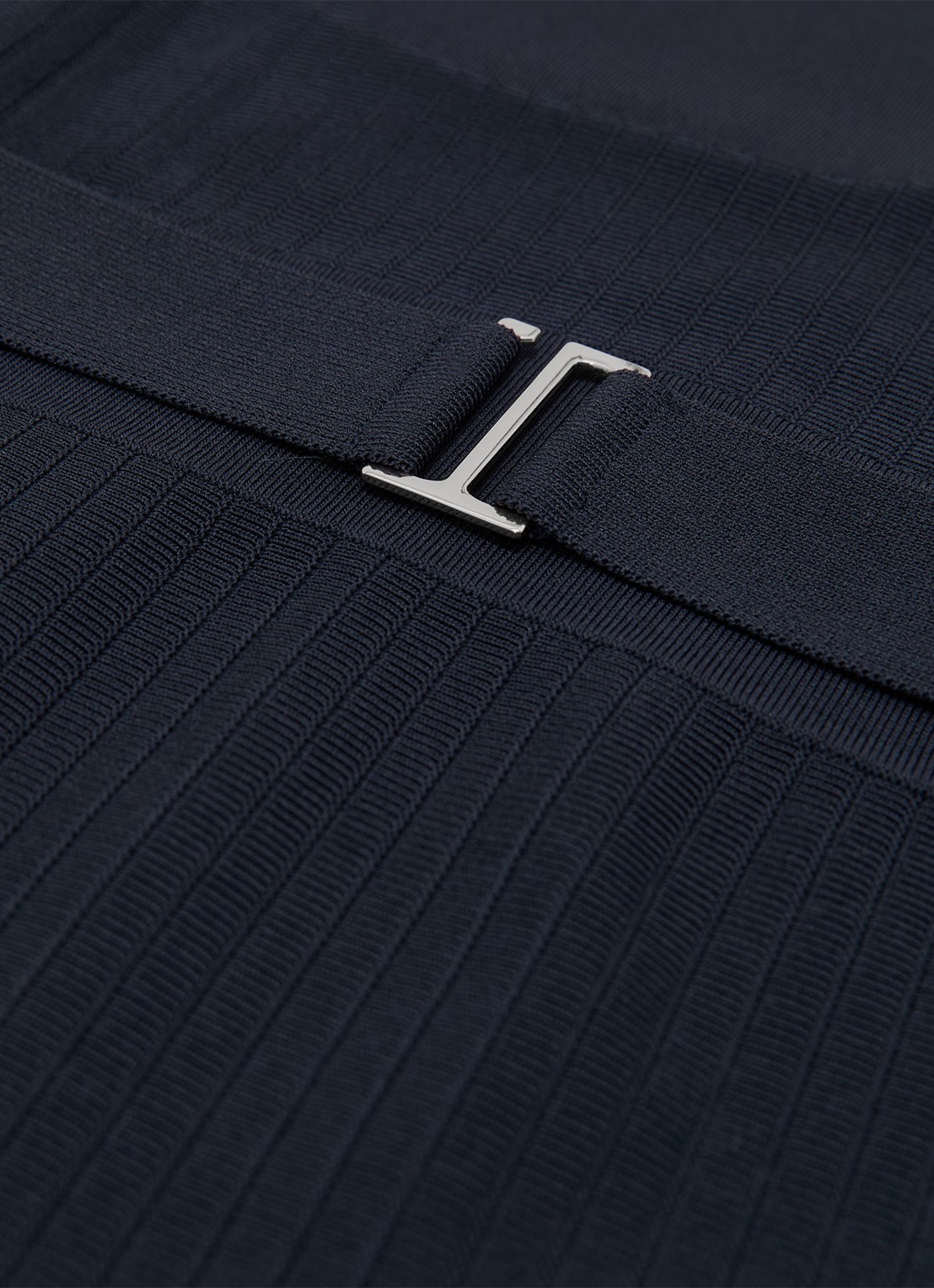 Reiss Lydia ribgebreide maxi jurk met ceintuur - detail 6 blauw