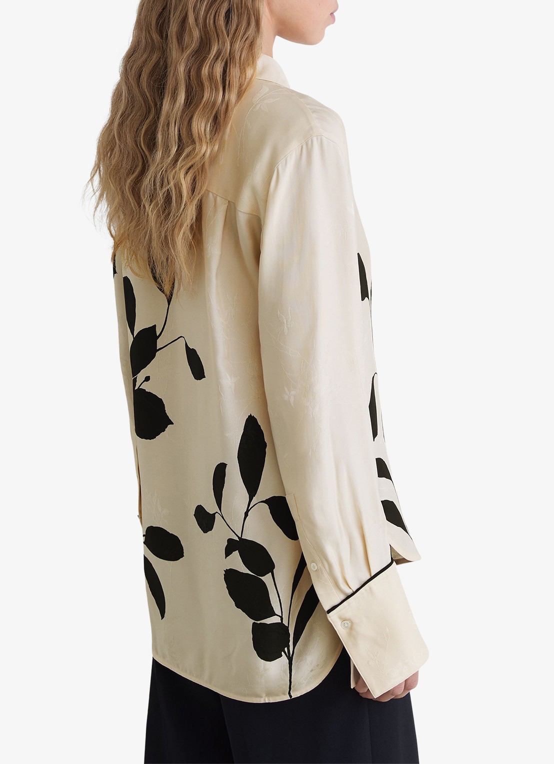 Reiss Lyla blouse met paisley dessin - achterkant 3 creme