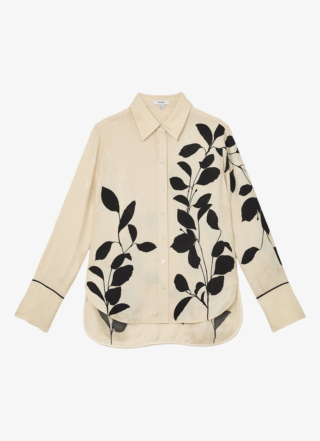 Reiss Lyla blouse met paisley dessin - voorkant creme