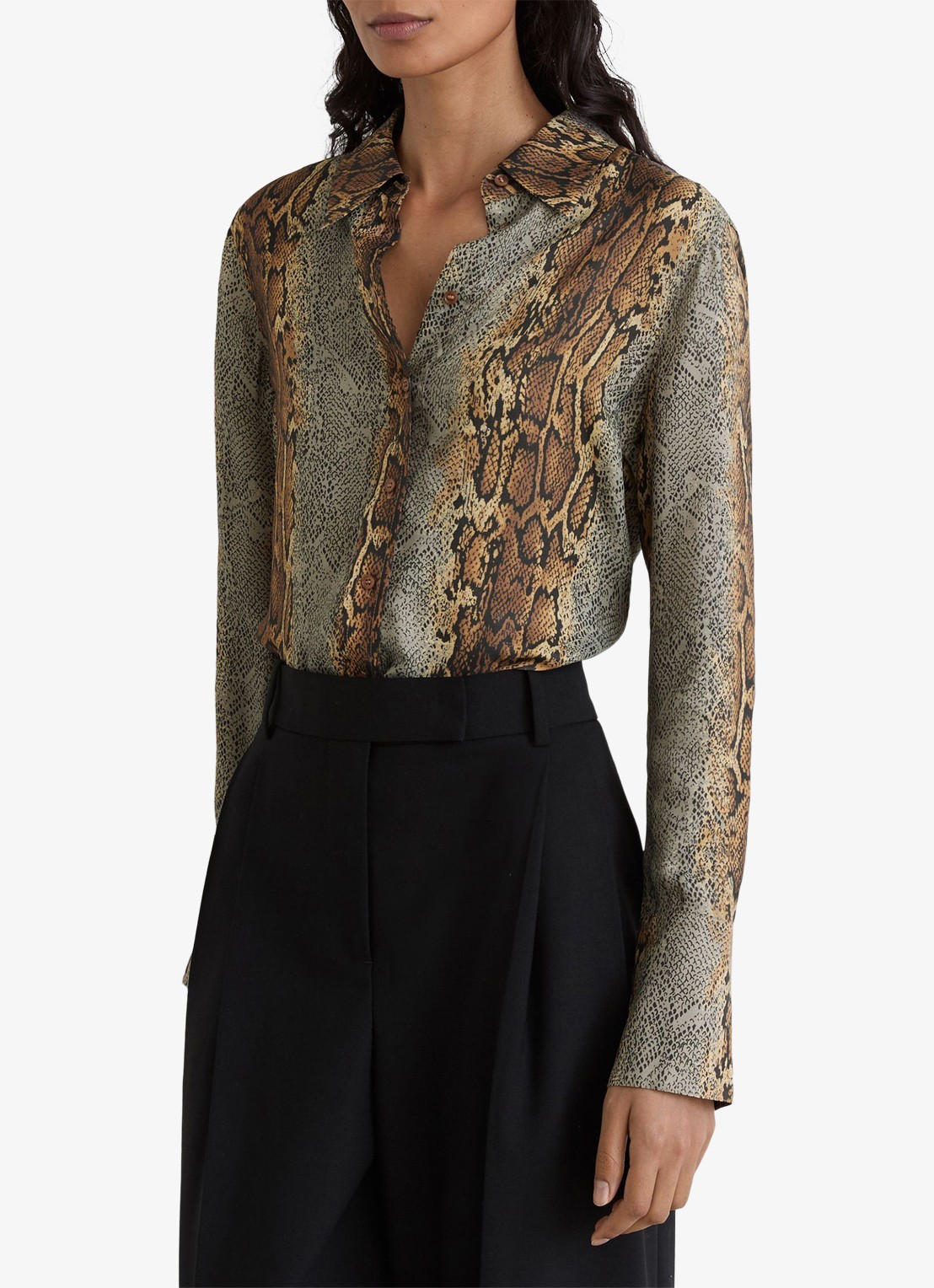 Reiss LYLA blouse met slangenprint  - detail 4 multicolor