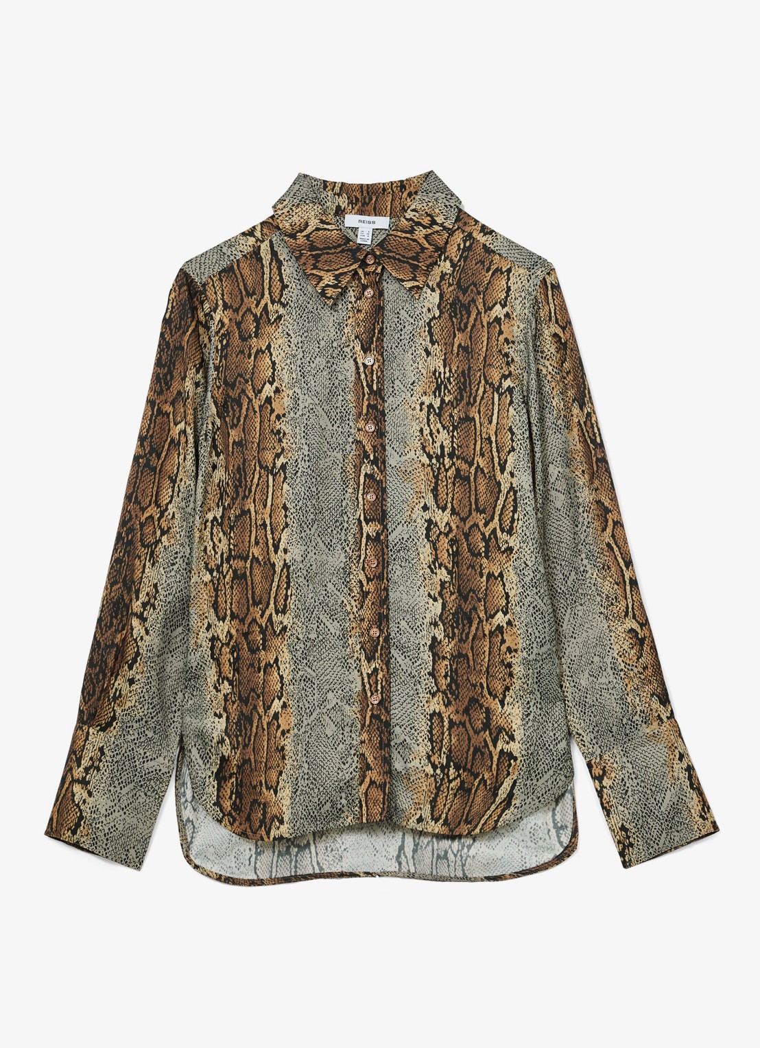 Reiss LYLA blouse met slangenprint  - voorkant 2 multicolor
