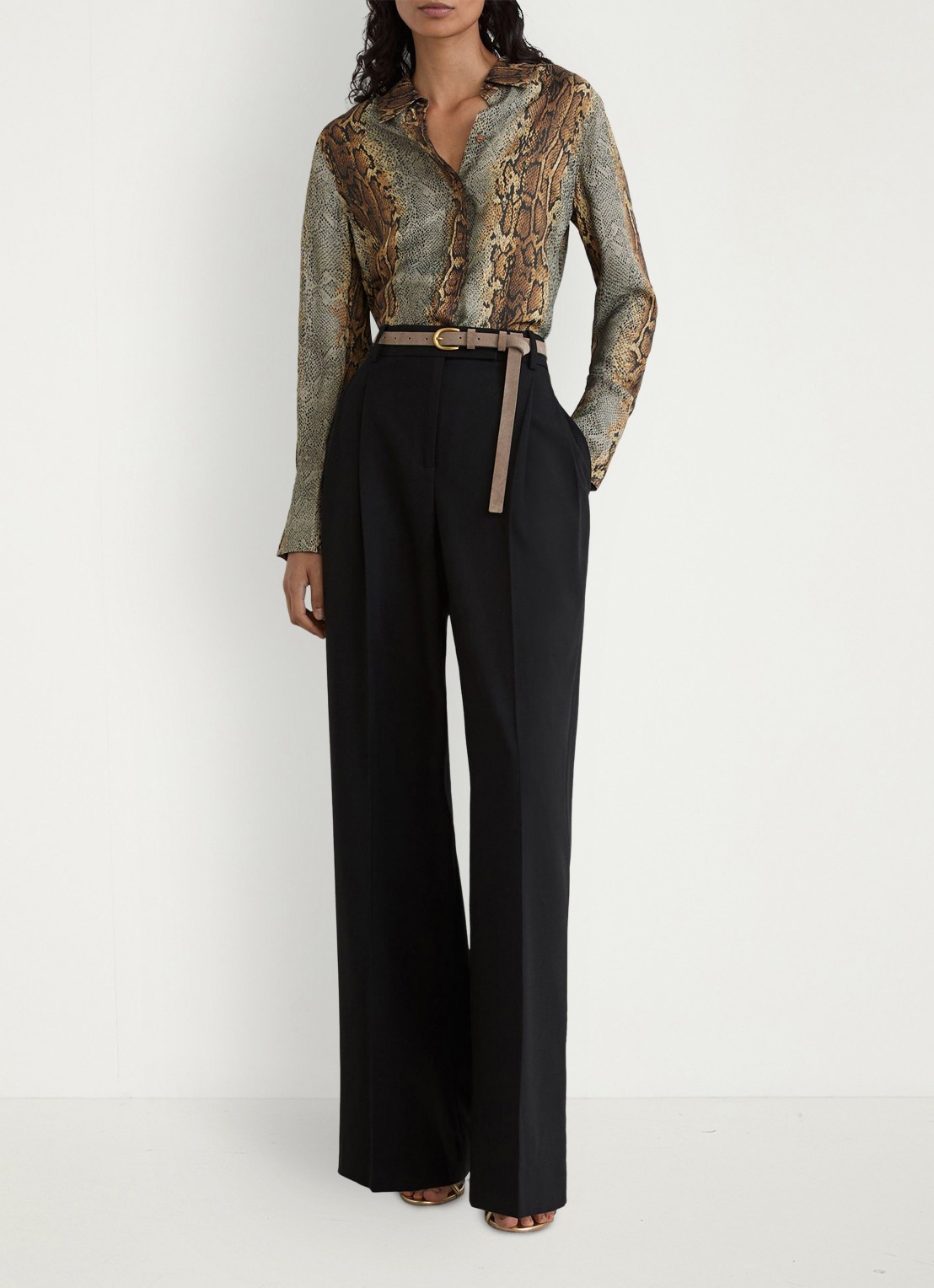 Reiss LYLA blouse met slangenprint  - voorkant 3 multicolor
