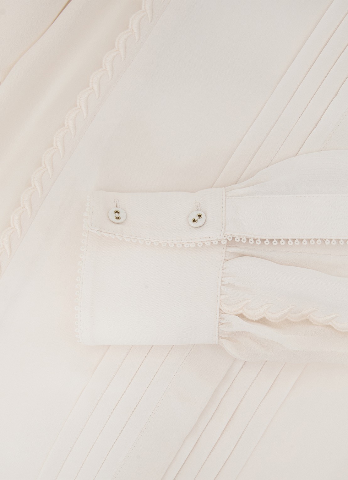 Reiss Maddie blouse met plooidetail - detail 4 beige
