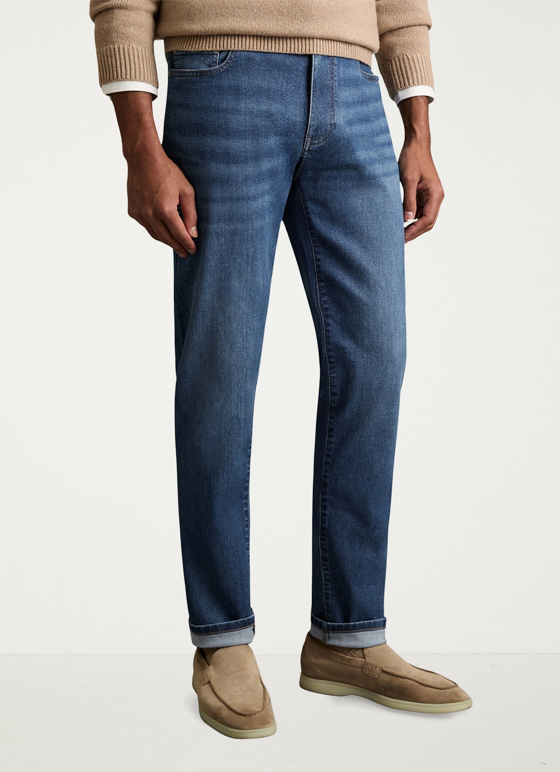 Reiss Maddison tapered fit jeans - detail 4 indigo