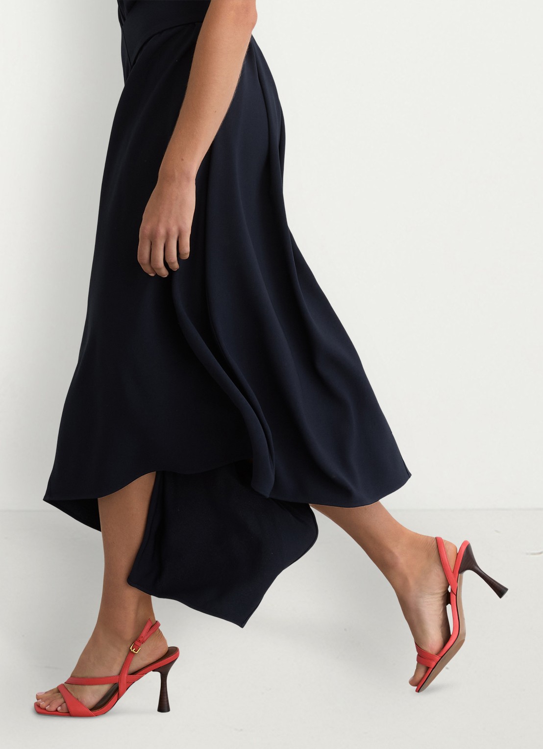 Reiss Maeve midi jurk met gedrapeerd detail - detail 2 blauw
