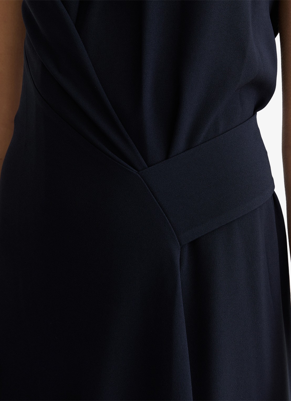 Reiss Maeve midi jurk met gedrapeerd detail - detail 4 blauw