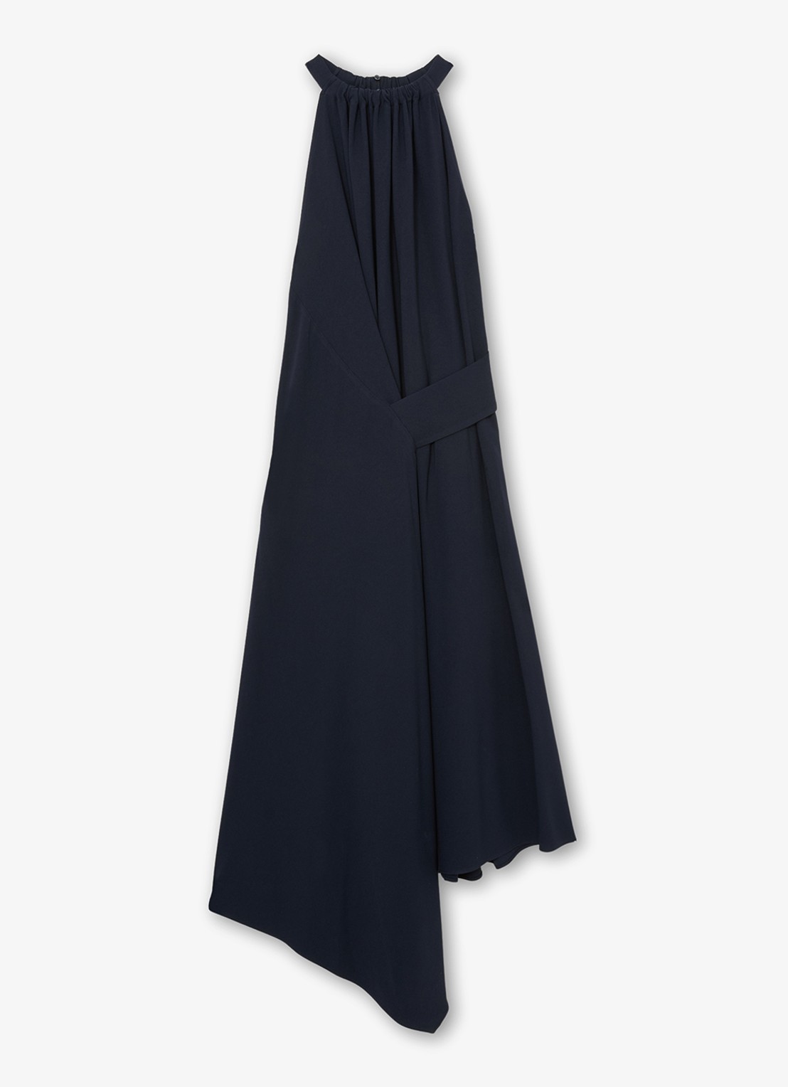 Reiss Maeve midi jurk met gedrapeerd detail - voorkant 6 blauw